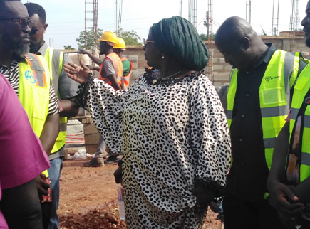 Abla Dzifa Gomashie inspects progress on CNC projects at Fijai