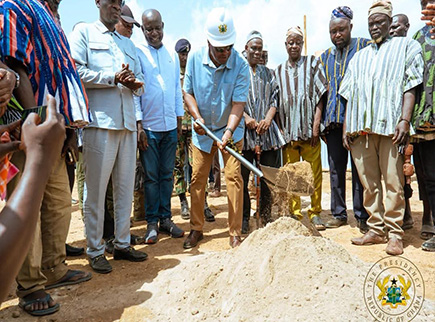 Mahama cuts sod for construction of 24-Hour Economy Market in Bole