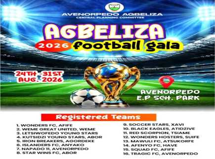 Sixteen teams set to participate in 2026 Agbeliza football gala
